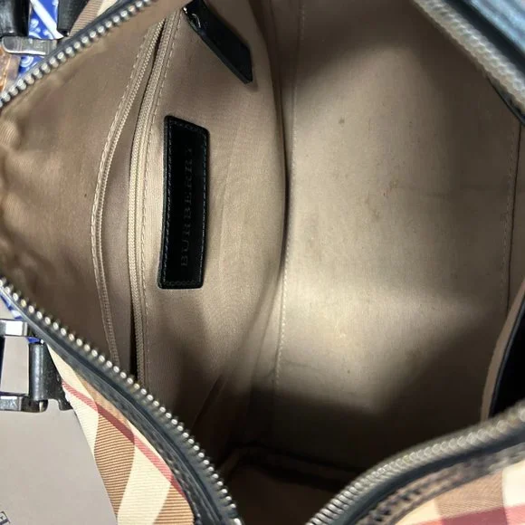 Burberry Nova Check Top Handle Bowling Bag
